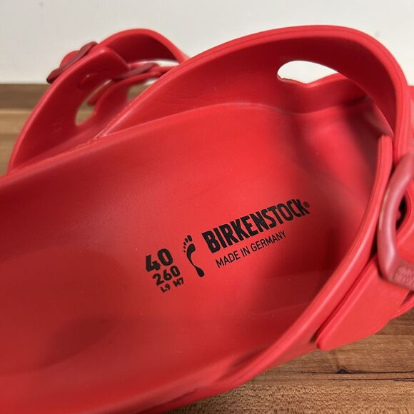 Birkenstock Arizona EVA Foam RED Sandals Size 40 L9 M7 - Picture 6 of 8